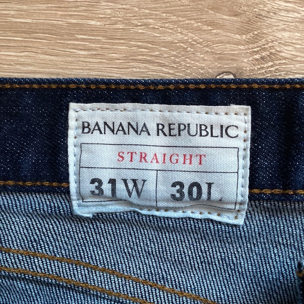 Dark Blue Banana Republic Straight cut jeans. Size 31Wx30L.